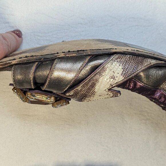 MIU MIU Slip on with Crystal Embellished Reptile Leather Size 39.5 - Picture 7 of 11